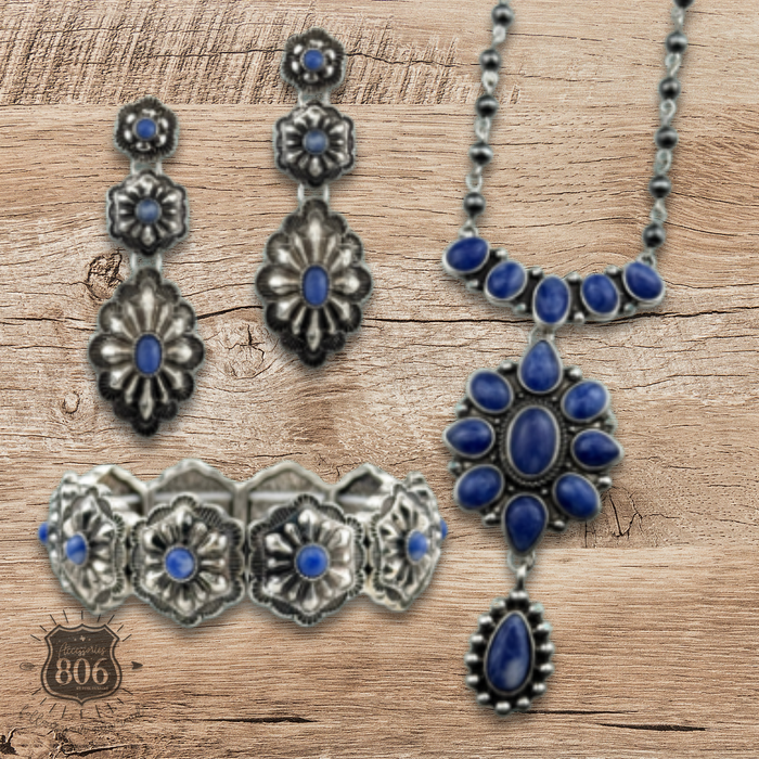 Western Denim-Stone Concho Bracelet