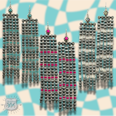 Western Burnished-Pearl Chandelier Earrings