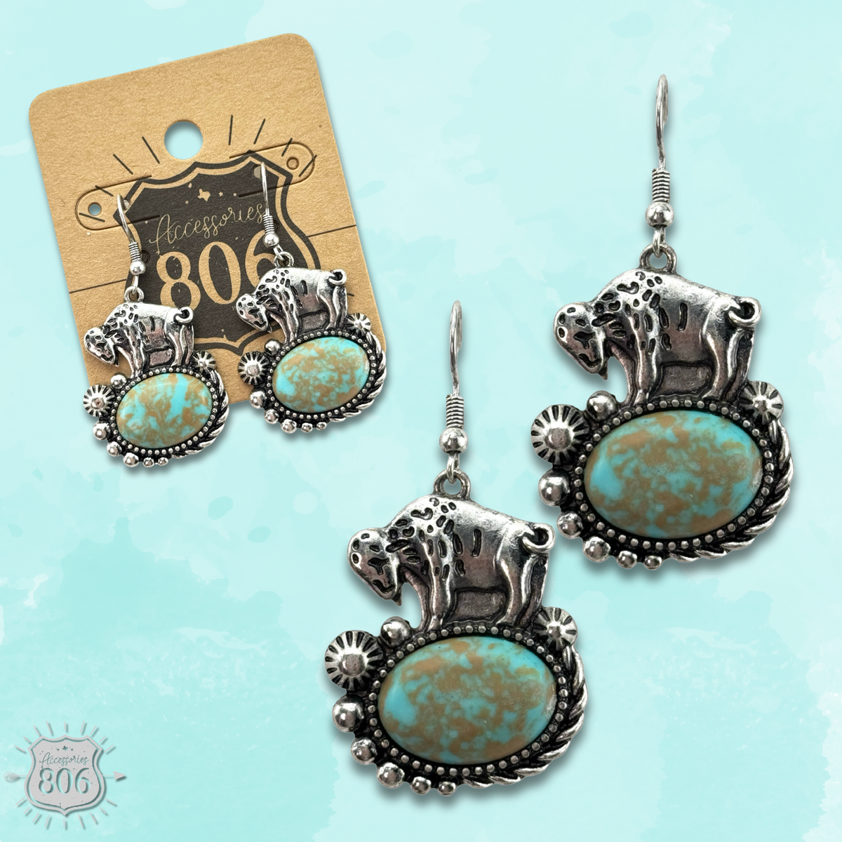 Western Buffalo Stone Earrings