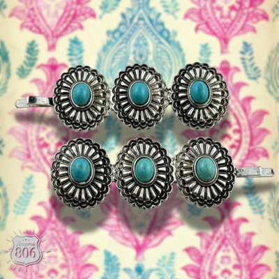 Turquoise Western Bobby Pin Set